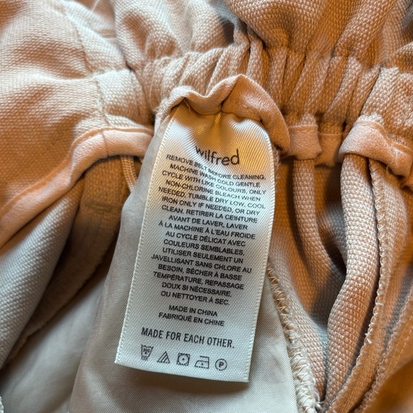 Wilfred Aritzia Tan Paperbag High Hi Waist Waisted Tie Belted Shorts Pockets - Picture 5 of 7